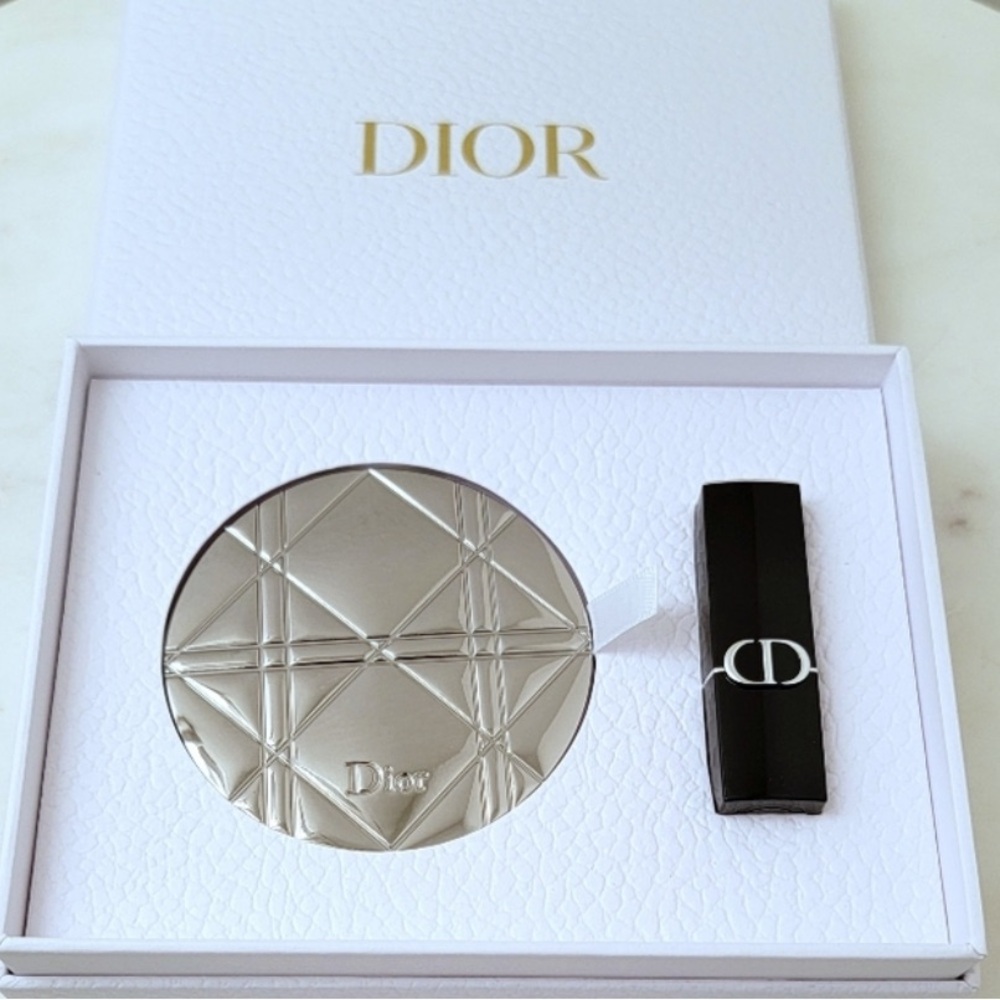 Dior Silver mirror & lipstick